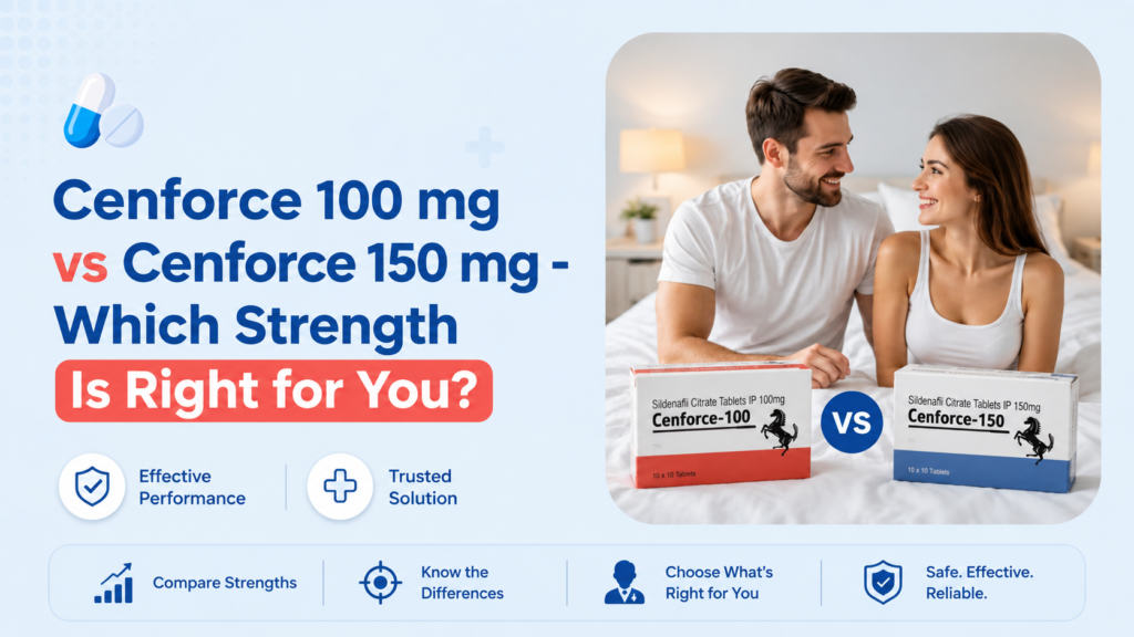 Cenforce 100 mg vs Cenforce 150 mg - Which Strength Is Right for You