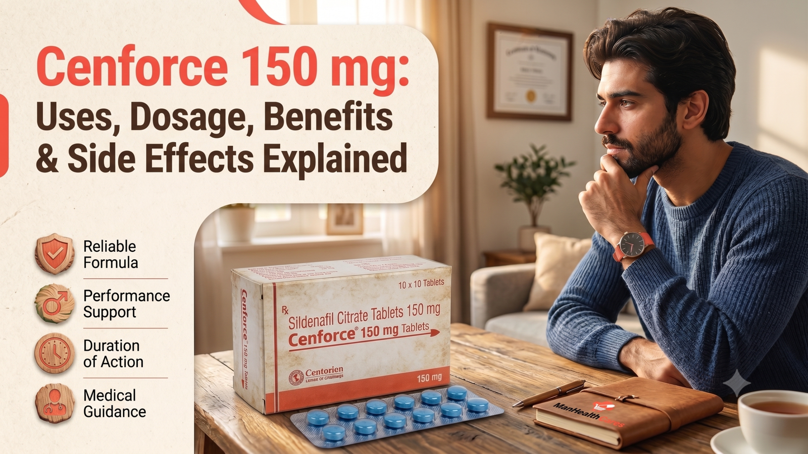 Cenforce 150 mg Tablets – Uses, Dosage, Benefits& Side Effects